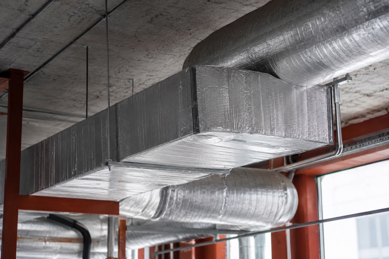 Isolerade ventilationskanaler med folieyta